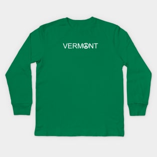 Vermont Peace Sign Shirt Kids Long Sleeve T-Shirt